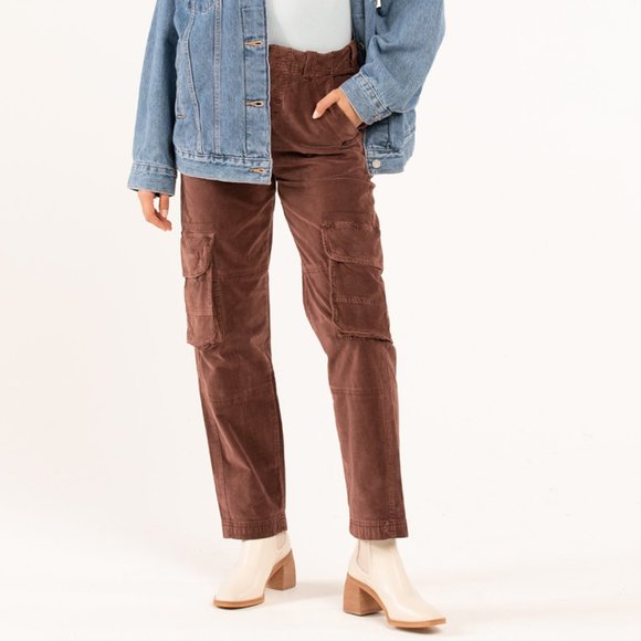 NEW FREE PEOPLE Cotton HARD CRUSHING PLUSH cargo pants 492SN - Picture 6 of 10